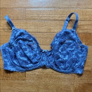 40DD Adore Me Periwinkle Blue Unlined Lace Bra EUC